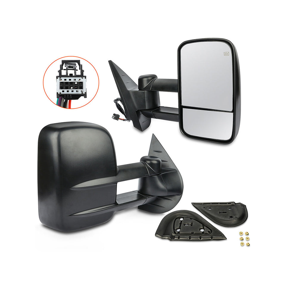 07-13 Chevrolet Avalanche Chevrolet Silverado 1500/2500 HD/3500/3500 HD GMC Tow Mirrors with Power Control Heat No Turn Signal Light 1 Pair