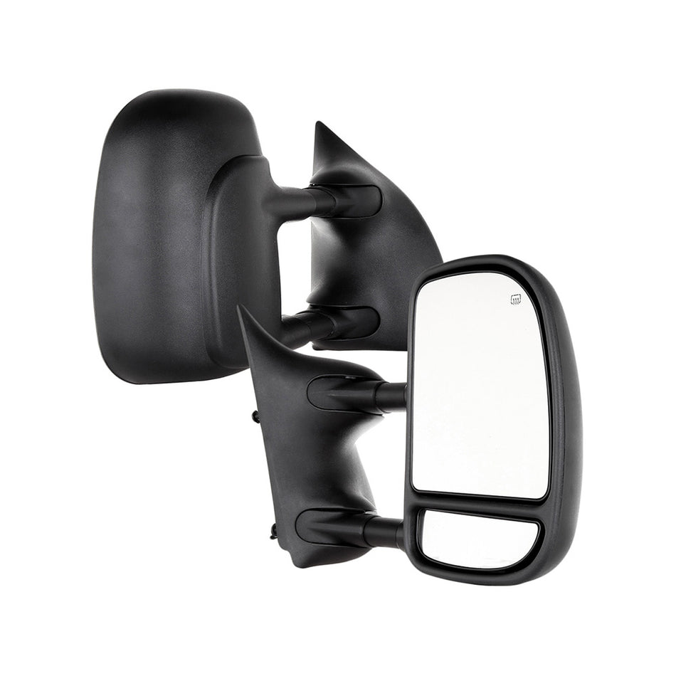 Towing Mirrors Power Heated Telescopic Black Pair 00-05 Ford Excursion 99-07 Ford F250 Super Duty
