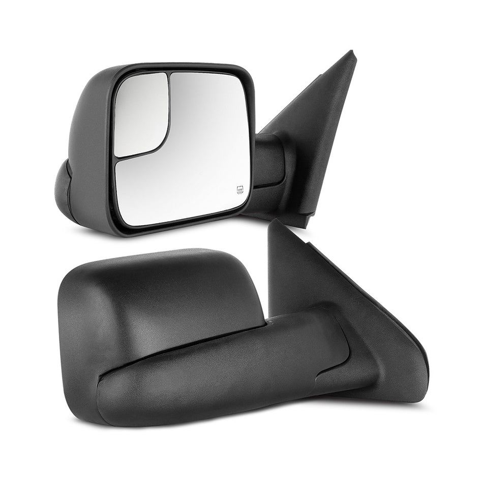 Towing Mirrors Truck Power Heated 02-09 Dodge Ram 1500 /2500/3500 Black Manual Pair