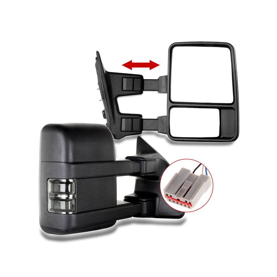 Towing Mirror For 2003-2007 Ford F250 F350 F450 F550 Super Duty Pickup Manual Fold Non-Heated 1 Pair