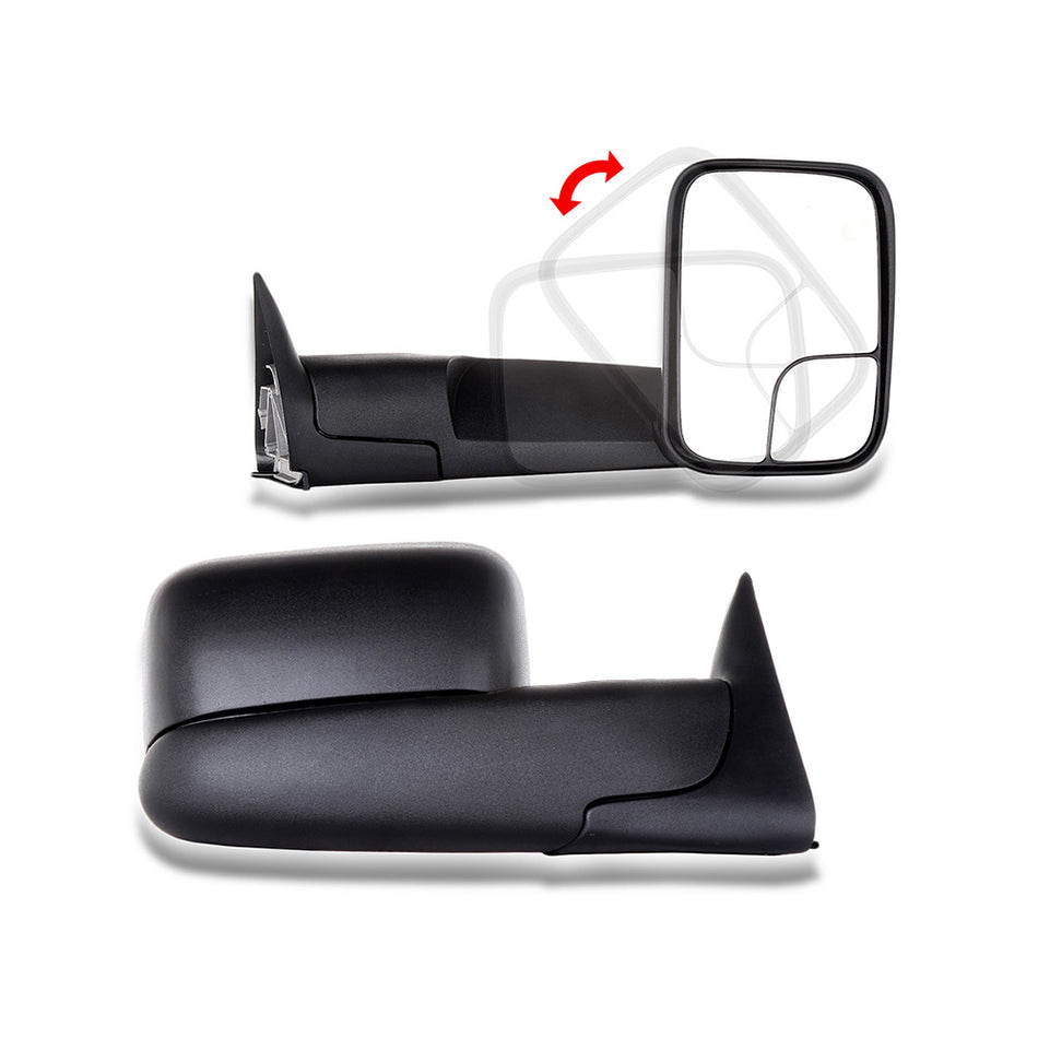 Towing Mirrors Truck Power Adjusted Manual Folding Replacement 94-97 Dodge Ram 1500 2500 3500 Pair