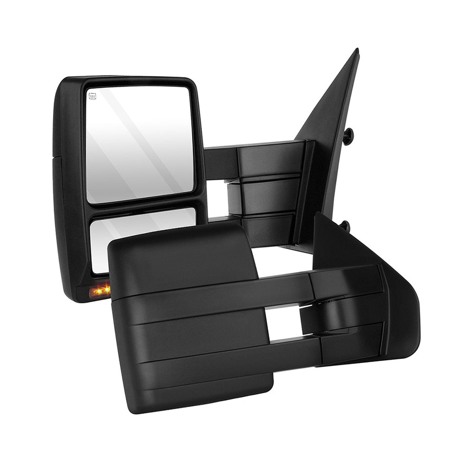 2007-2014 Ford F150 Tow Mirrors Power Heated Turn Signal Puddle Light Pickup Mirror Driver And Passenger Side