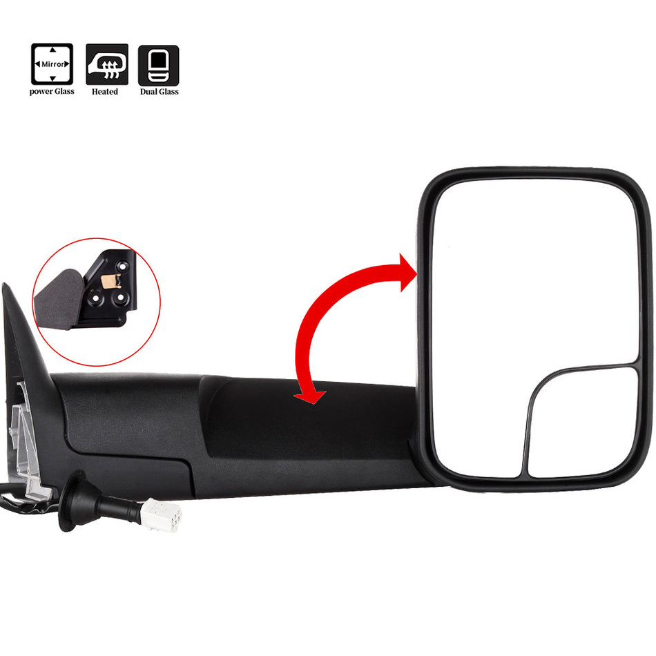 Passenger Side Power Heated Tow Mirror For 1998-2001 Dodge Ram 1500 2500 3500-1
