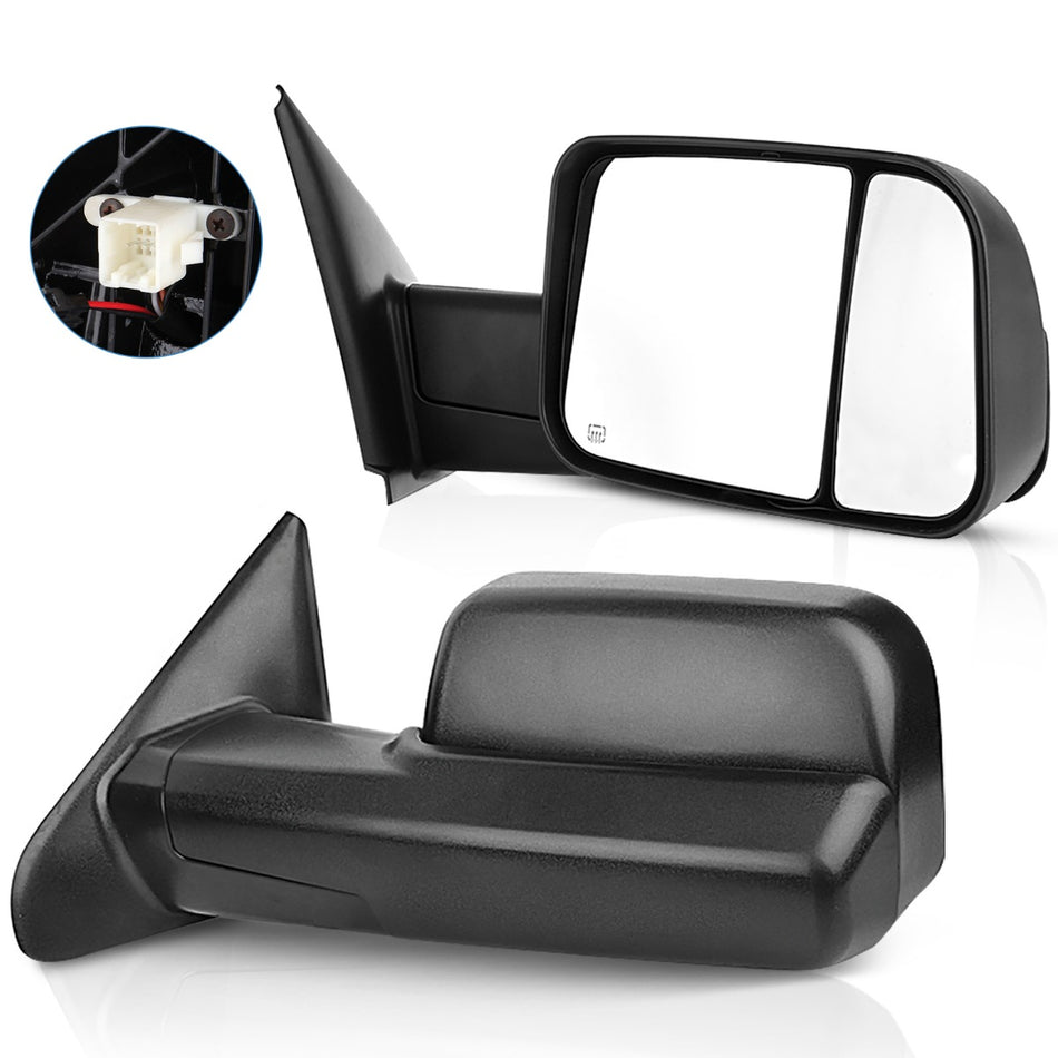 Towing Mirrors Power Adjusted 02-08 Dodge Ram 1500 , 02-09 Dodge Ram 2500 Heated No Turn Signal Pair Set