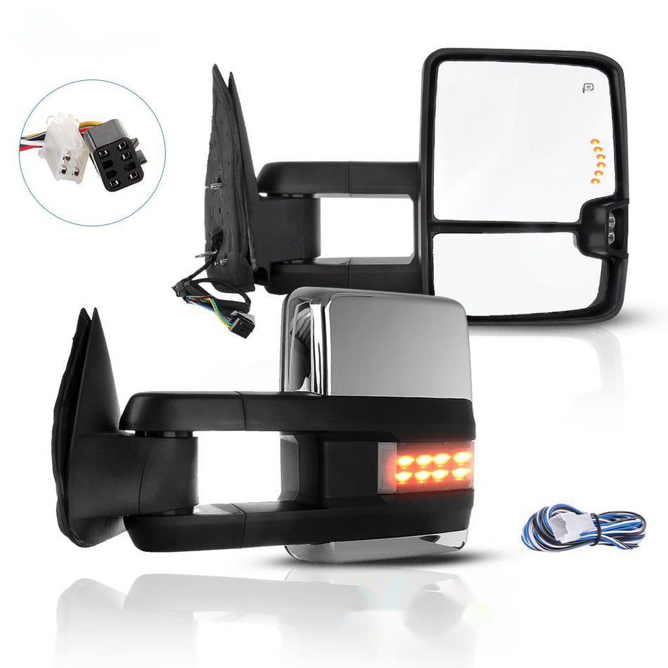 Towing Mirrors Power Heated Chrome 2002 Chevrolet Avalanche 1500 2002 Chevrolet Avalanche 2500 Driver & Passenger Side