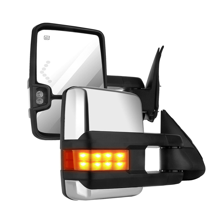Chrome Power Heated Tow Mirrors For 04-06 GMC Yukon GMC Yukon xL 1500 - 1 Pair