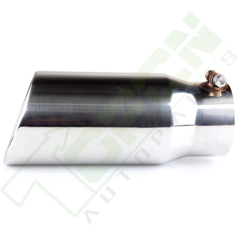 4inchInlet-5inch Outlet Stainless Steel 12inch Long Diesel Bolt On Exhaust Tip Roll edge