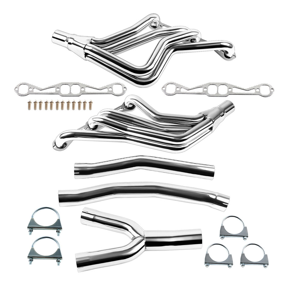 Long Tube SBC Exhaust Header For 90-92 Chevy Camaro/Pontiac Firebird 5.0L/5.7L With Y-Pipe
