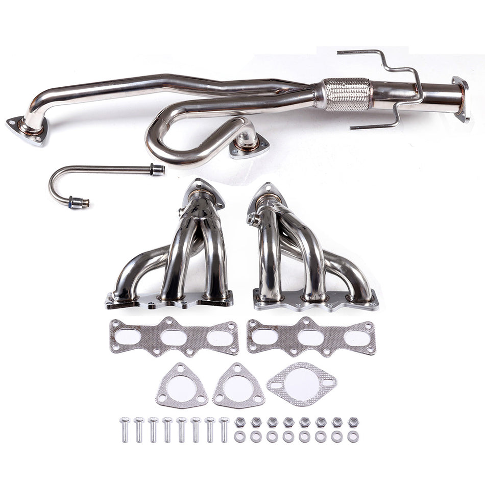 1993-1997 Mazda Mx6 Ford Probe 2.5L V6 Stainless Header&Aluminum Exhaust Manifold Heat Wrap