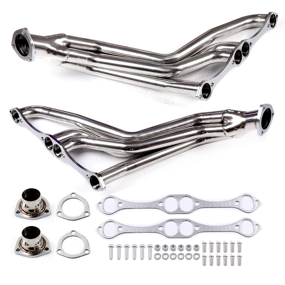 Exhaust Manifold Fat Fender Well Header For 35-48 Chevy Small Block 265-400 V8