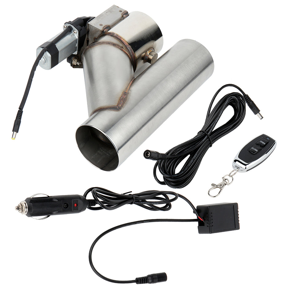 3inch 76mm Electric Exhaust Cutout Valve Controller Remote Kit Acura CL Audi BMW Stainless Steel Fit Downpipe