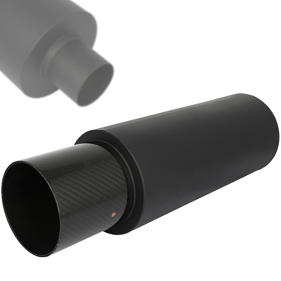 4 inch Tip Weld-on Black Stainless Steel Exhaust Muffler 2.5 inch Inlet/ 19 inch Long