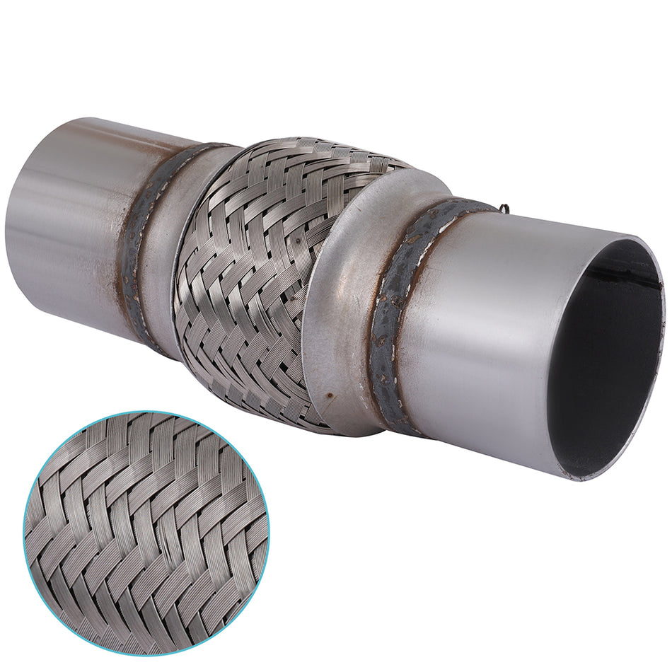 2.5 inch (2 1/2 inch) x 4 inch x 8 inch Exhaust Flex Pipe Coupling Stainless Steel Heavy Duty