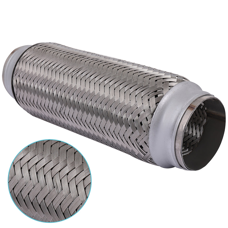2.5 inch x 10 inch Stainless Steel Exhaust Flex Pipe Coupling Triple Ply