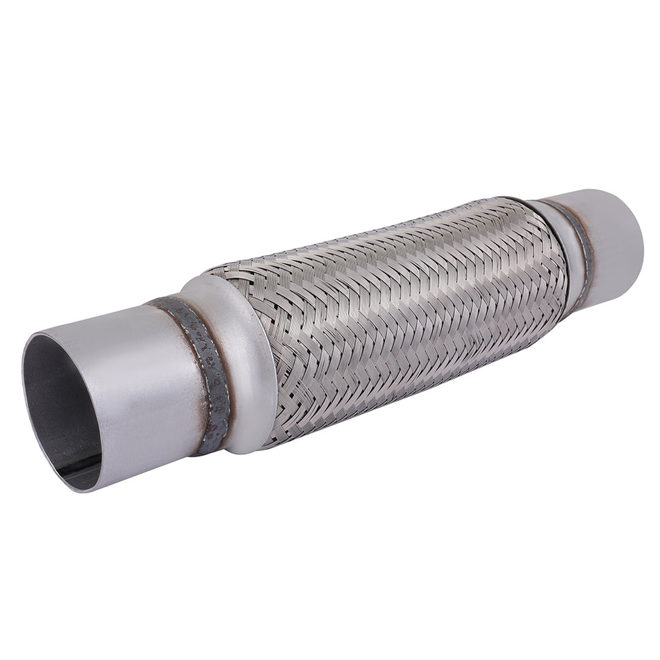 2.5 inch x 10 inch x 14 inch Long Exhaust Flex Pipe Coupling Stainless Triple New