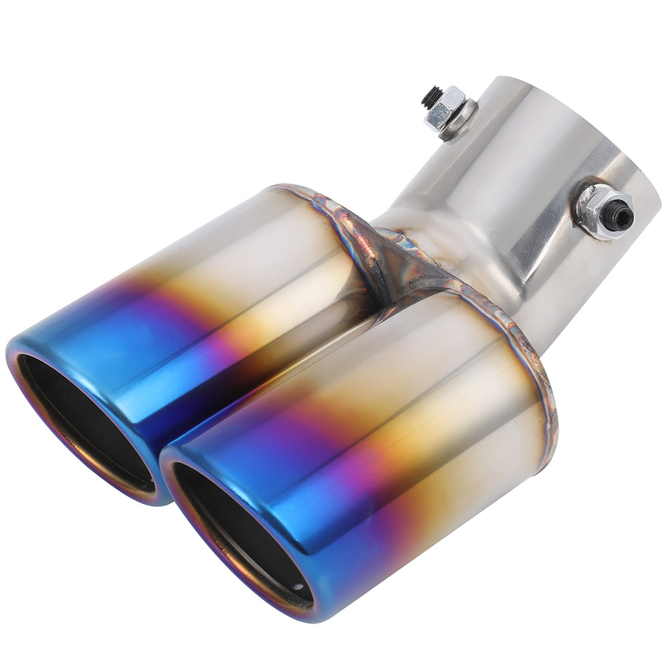 2.5 inch Inlet - 2.5 inch Out - 6.69 inch Long Stainless Steel Dual Exhaust Tip