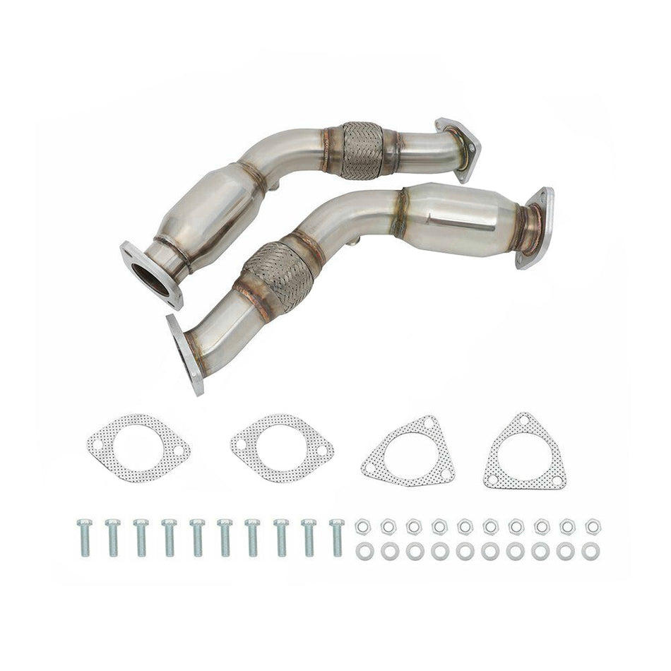 Polished Long Tube Exhaust Pipes For 03-06 INFINITI G35 3.5L, 03-06 Nissan 350Z 3.5L