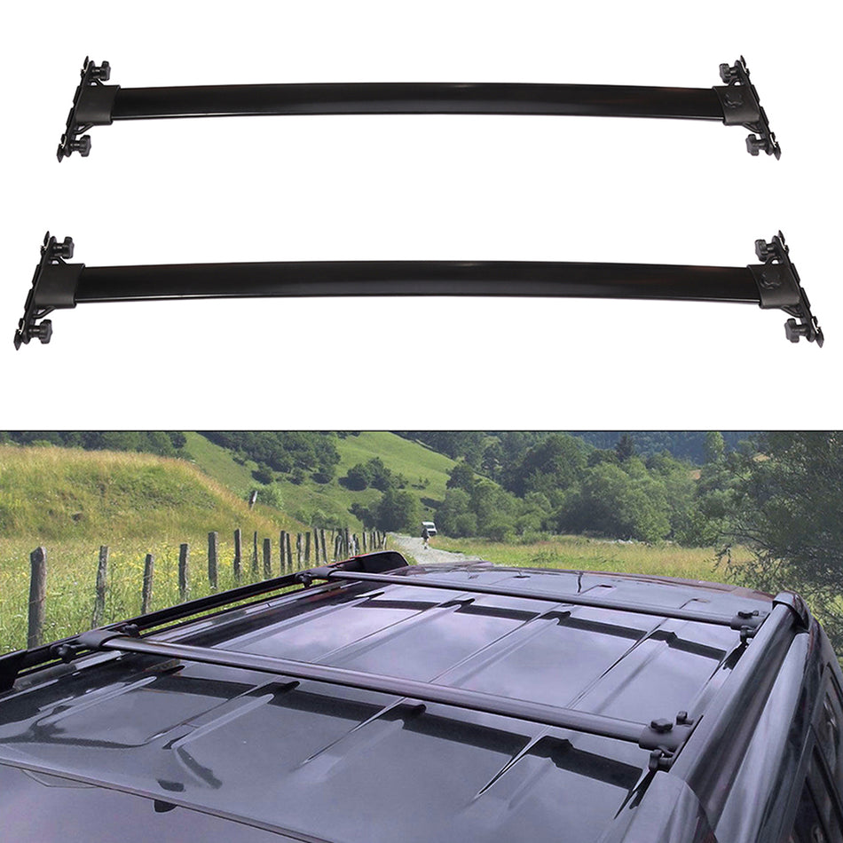 For 2008-2013 Toyota Highlander Black Aluminum Top Roof Rack Cross Bars Luggage