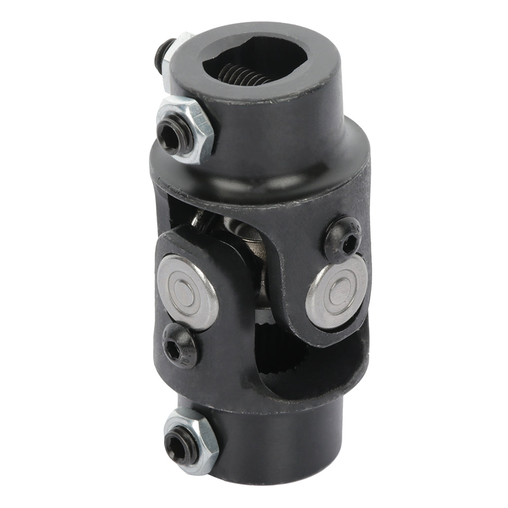 Single 3/4-30 Spline X 3/4 Inch DD Universal Steering U-Joint Shaft Black Only for Auto