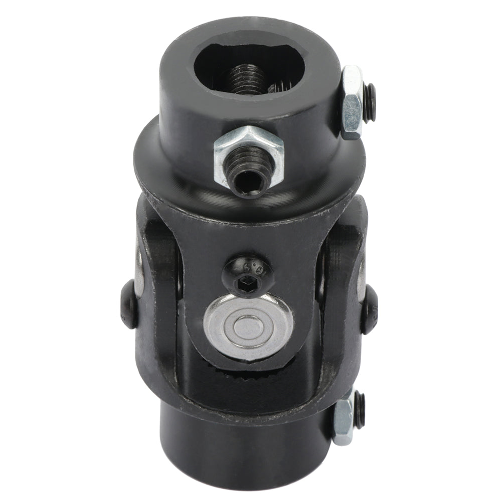 Single 3/4-30 Spline X 3/4 Inch DD Universal Steering U-Joint Shaft Black Only for Auto