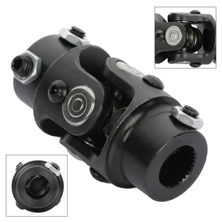 Single 3/4-30 Spline X 3/4 Inch DD Universal Steering U-Joint Shaft Black Only for Auto