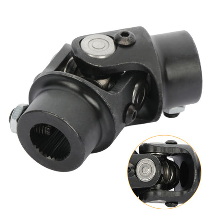 Single 3/4-30 Spline X 3/4 Inch DD Universal Steering U-Joint Shaft Black Only for Auto