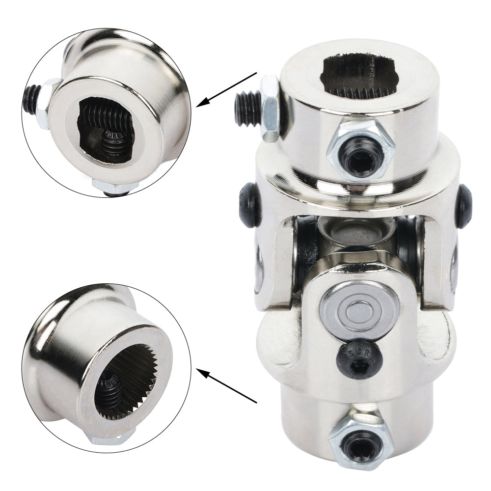 steering u joint 3/4 36 spline U-Joint Chrome 13/16 steering universal joint Only for Auto