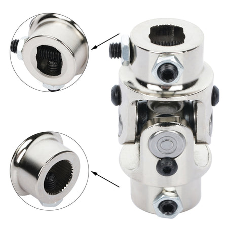 steering u joint 3/4 36 spline U-Joint Chrome 13/16 steering universal joint Only for Auto