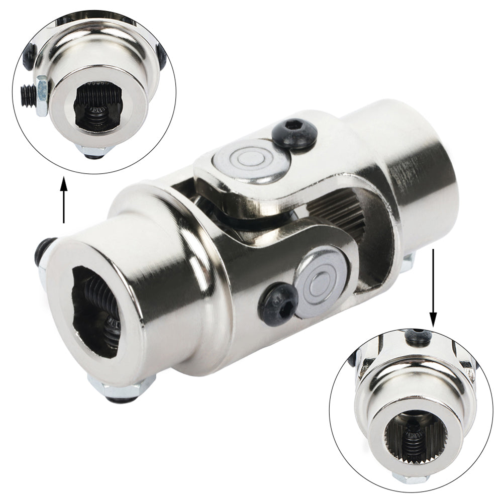 steering u joint 3/4 36 spline U-Joint Chrome 13/16 steering universal joint Only for Auto