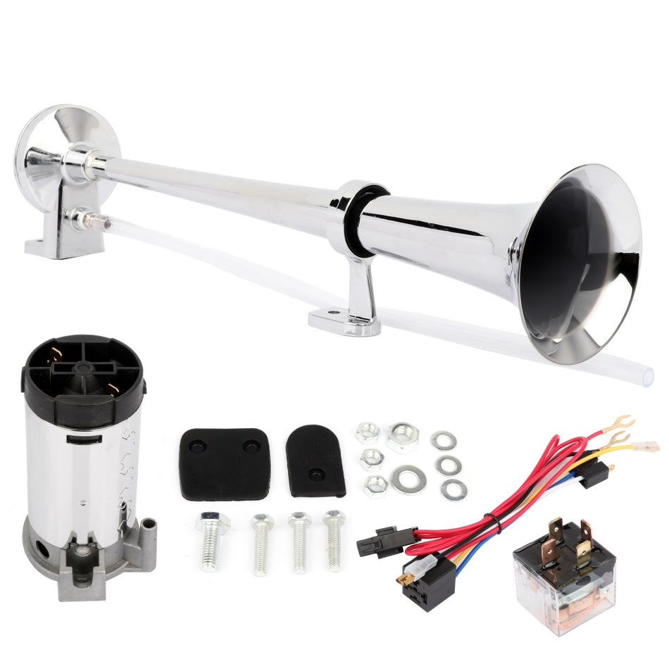 Air Horn Compressor Single Trumpet Kit 12V 125DB Cars Trucks Motorcycles Boats