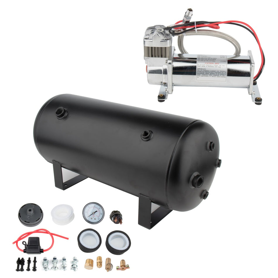 12V 200 Psi Air Compressor 5 Gal Air Tank Onboard System Kit For Train Boat Horn