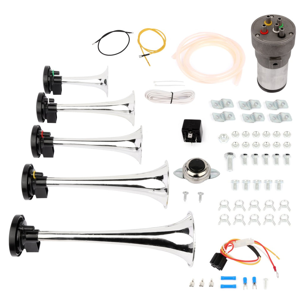 Dixie Musical 5 Silver Plastic Trumpet Air Horn Dukes of Hazzard General Lee Kit