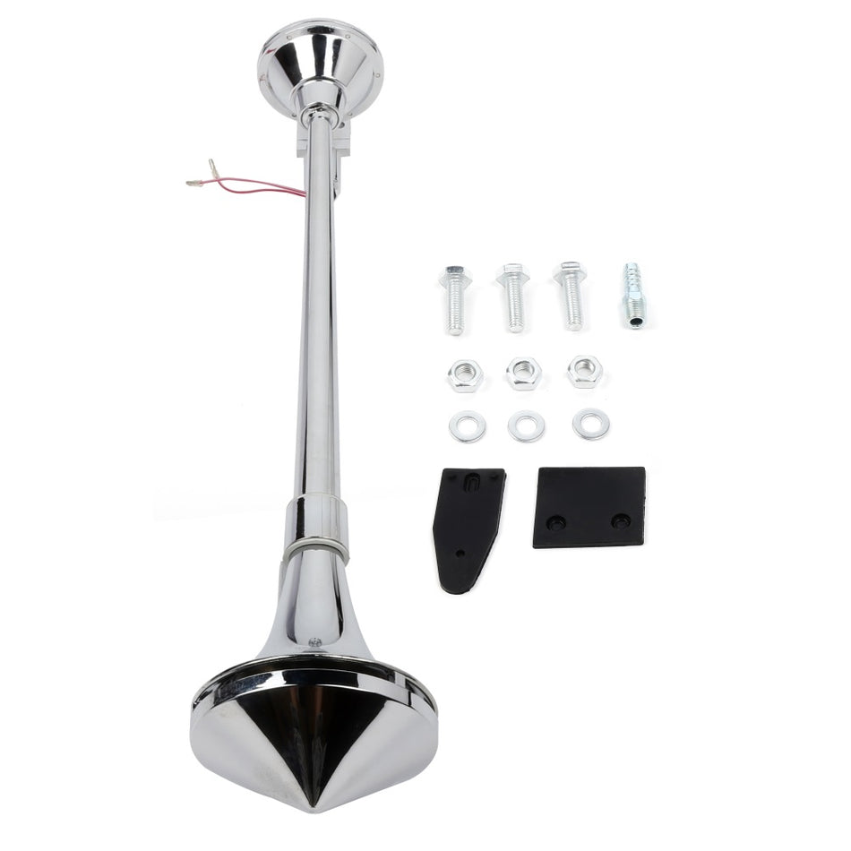 135DB Chrome Single Trumpet LOUD Train Semi Boat Air Horn System Kit