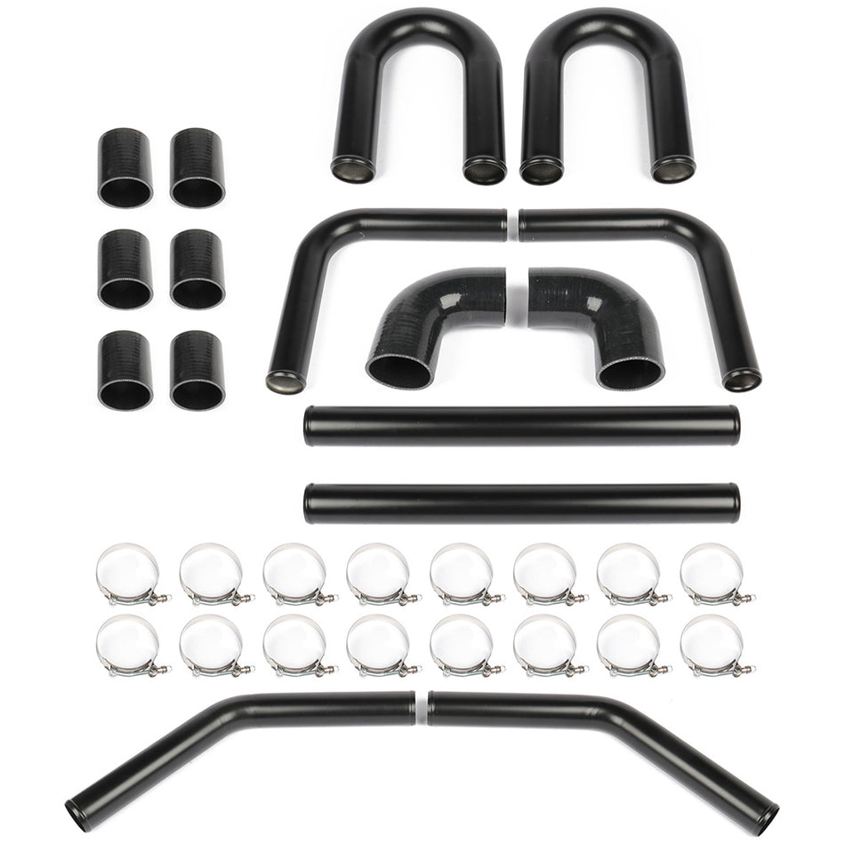 2.25 inch Universal 8pcs Intercooler Turbo Pipe Piping+ Silicone Hose T-Clamp Kit