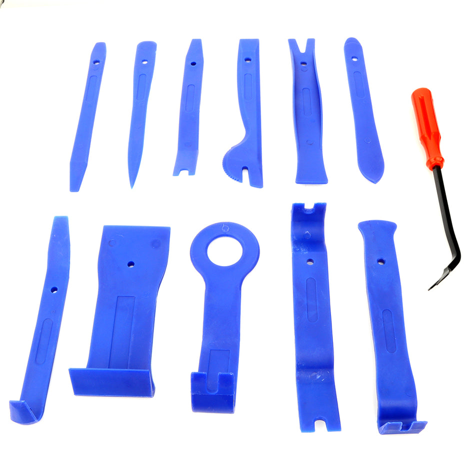 Blue Universal Panel Removal Pry Tools Kit For Car Dash Radio Trim