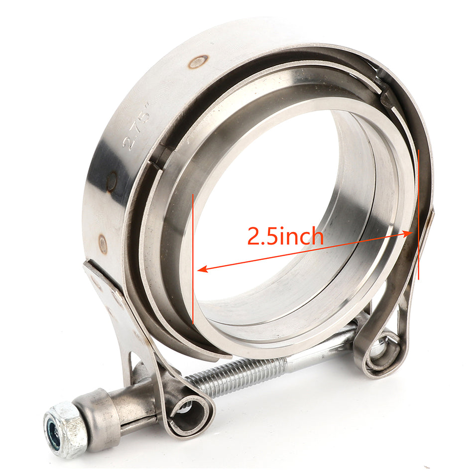 2015 Polaris Scrambler 850 2013-2015 Polaris Scrambler XP 850 2.5 inch Inch V-Band Clamp w/Male/Female Kit Exhaust Downpipe Turbo Zinc Plated Iron
