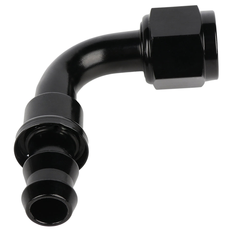 8AN Aluminum Push Lock Gas Hose Line End Fitting Adapter 90 Degree