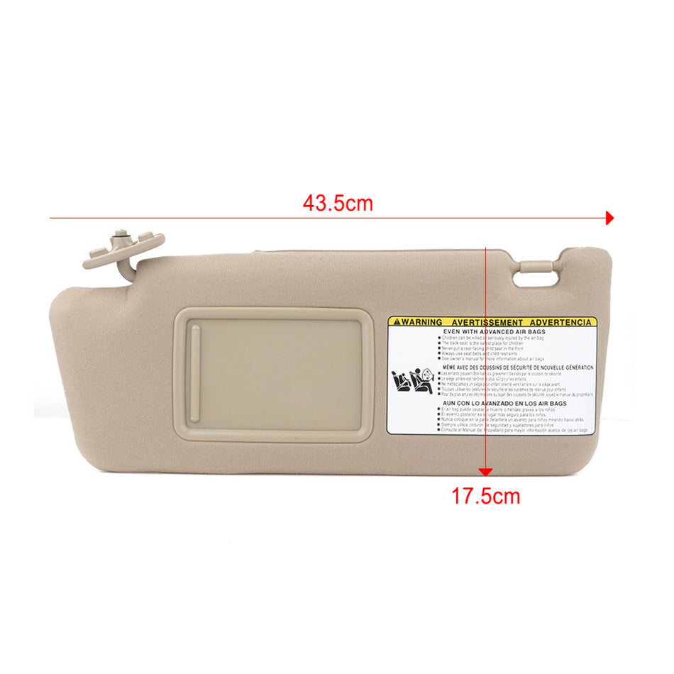 Drivers Left Side Car Sun Visor Tan Vinyl For 2005-2014 Toyota Tacoma W/Mirror