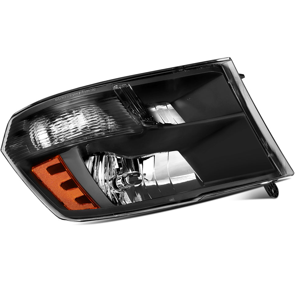 2010 Dodge Ram 1500 2500 3500 Black Housing Headlights Assembly Driver and Passenger Side