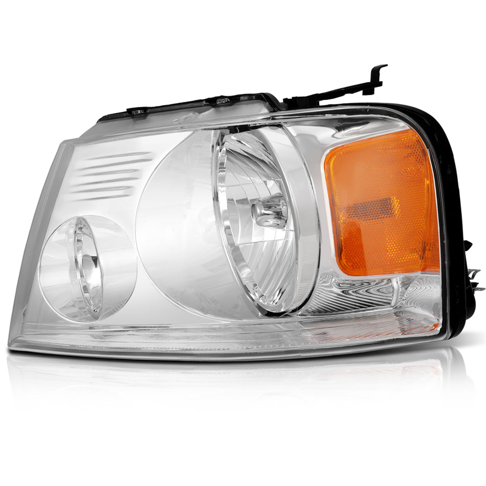 2004-2008 Ford F-150/06-08 Lincoln Mark LT Headlight Assembly Driver and Passenger Side Chrome Housing