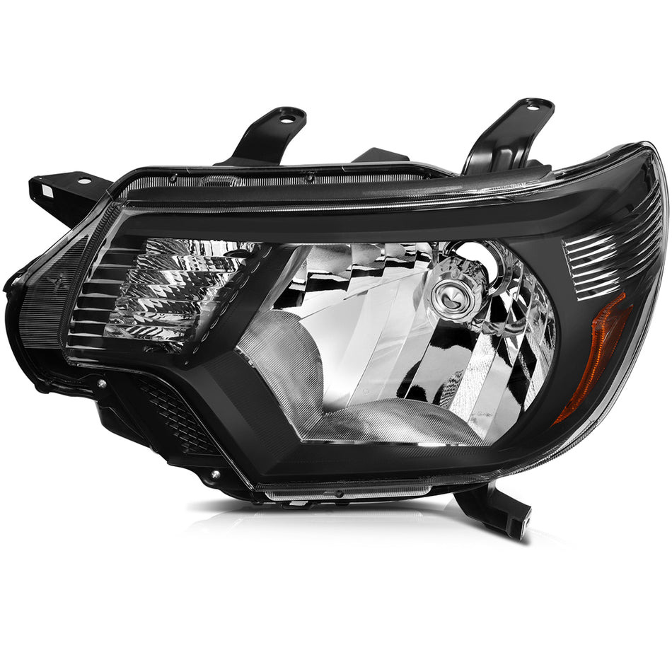 2012-2015 Toyota Tacoma Headlights Assembly Driver and Passenger Side Black Housing