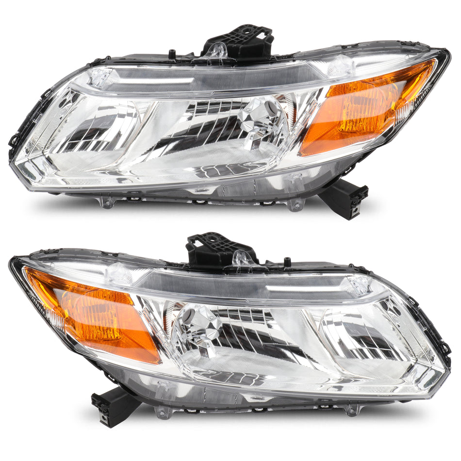For 2012-2015 Honda Civic Replacement Headlights Assembly Clear LeftRight Lamps
