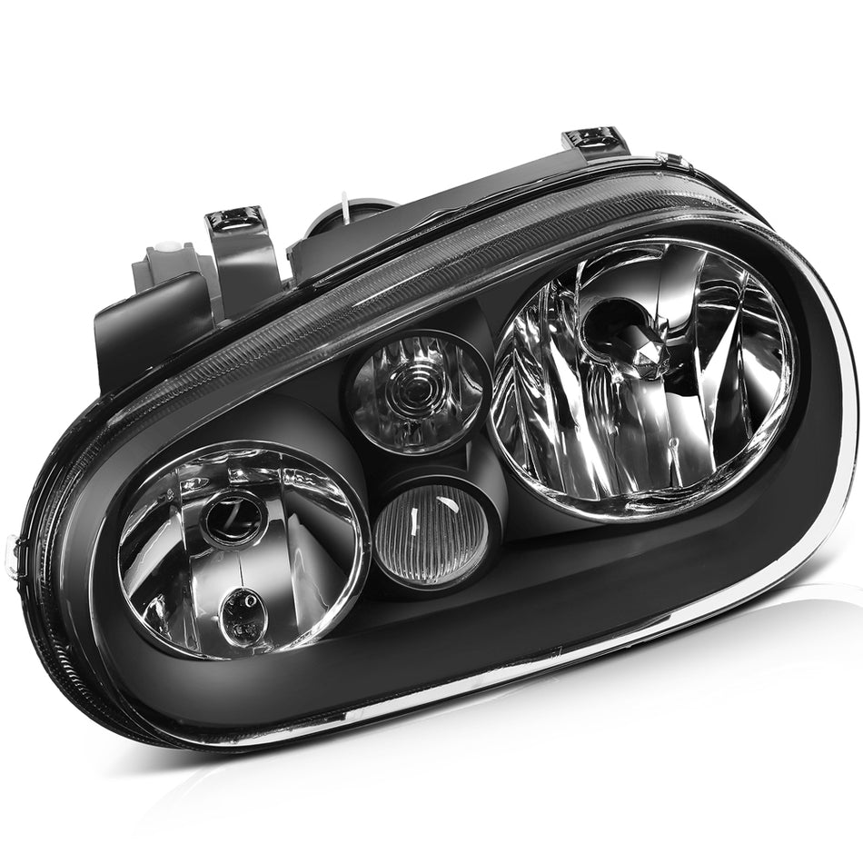 1999-2006 Volkswagen Golf Headlight Assembly Pair Black Housing