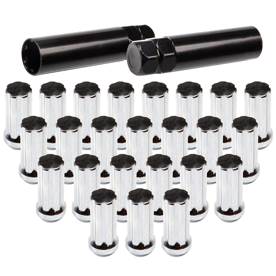 For Dodge Dakota Durango Ram 1500 (20) Black 7 Spline Lug Nuts 9/16-18 w/2 Keys