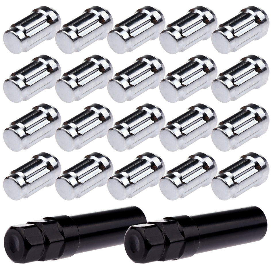 20 Pieces Chrome Finish 1/2-20 Spline Acorn Closed End Lug Nuts Fits Jeep Ford