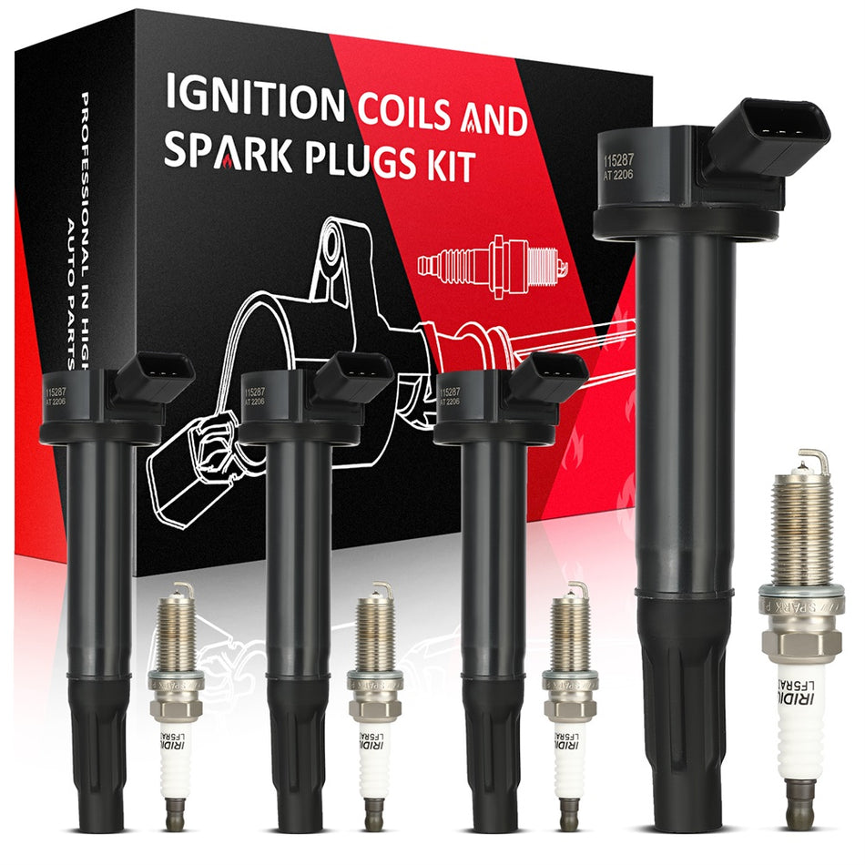 4 Ignition Coil & Spark Plug Set For 2012-2017 Toyota Camry 2.5L UF487