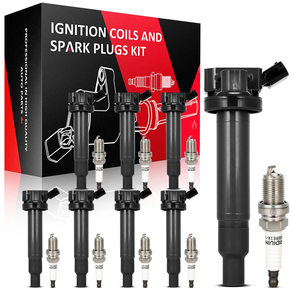 8 Ignition Coil & Iridium Spark Plug For Toyota 4Runner Sequoia Tundra 4.7L