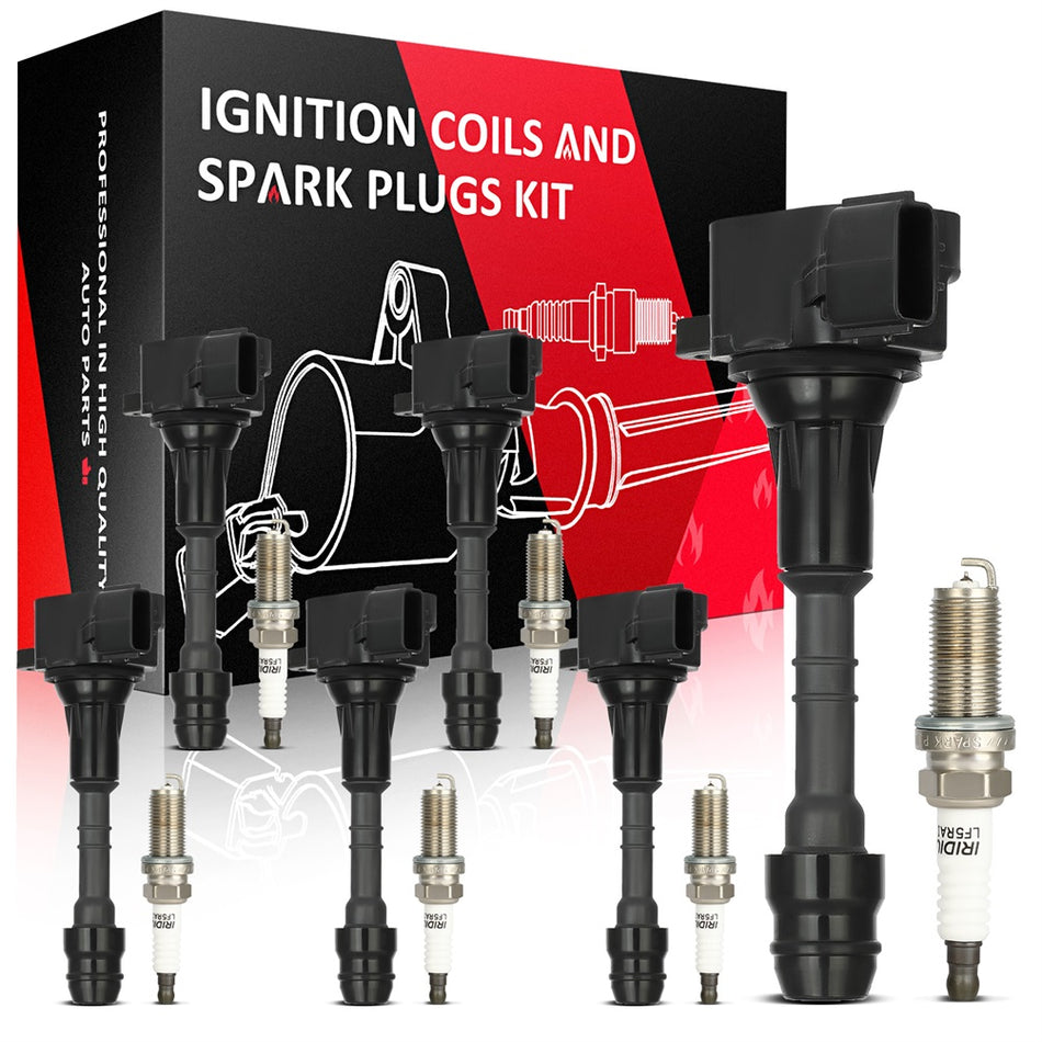 6 Ignition Coil & Spark Plug Kits For Nissan Frontier Xterra 4.0L 2005-2011