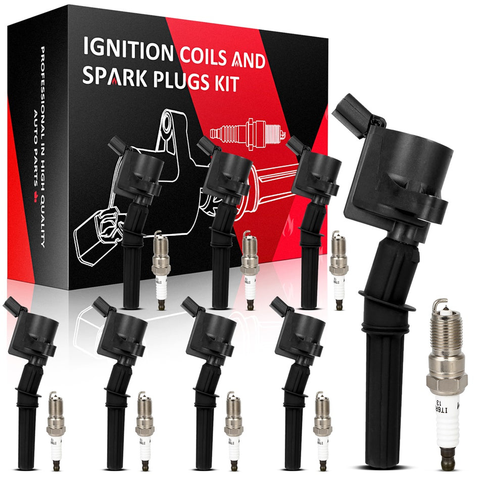 8 Ignition Coil & Iridium Spark Plug For F-150 Expedition 4.6L 5.4L DG508 SP479
