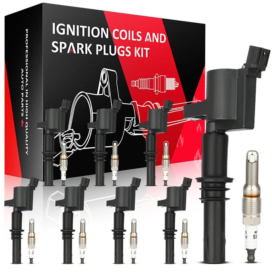 8 Ignition Coils & Spark Plugs for 2005-2007 Ford F150 Truck V8 5.4L DG511
